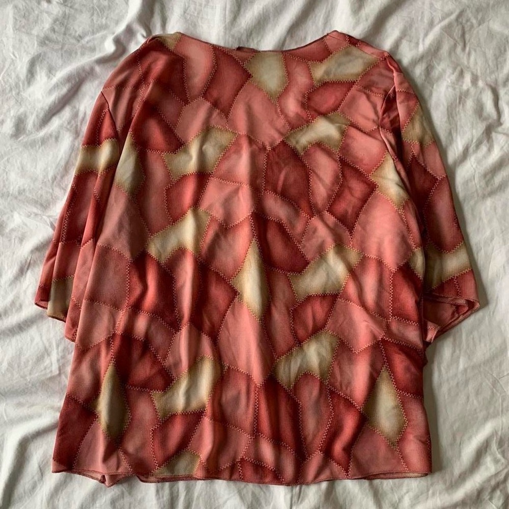 Vintage 90s Patchwork Patterned Fairy Blouse - image 2